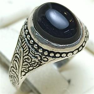 انگشتر نقره عقیق مشکی پسرانه 6 