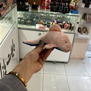 عروسک - طرح دلفین - رنگ صورتی - کیفیت پارچه عالی - قابل شستشو - قد 15 سانت
