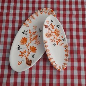 دیس و رولت خوری سرامیکی دست ساز در دو سایز بزرگ و کوچک در طرح های مختلف