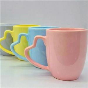 ماگ سرامیکی دسته قلبی رنگی