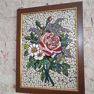 تابلو معرق کاشی طرح دسته گل