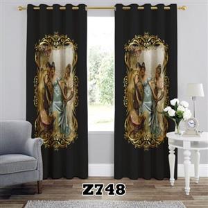 پرده چاپی طرح سلطنتی کد Z748 تک قواره ارتفاع 300 عرض 140 سانت