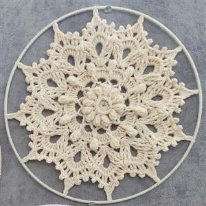 دیوارکوبِ ماندالا بافی با قلاب به قطر 25 سانتی متر