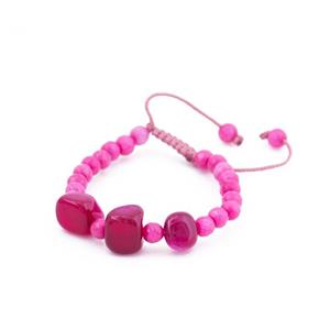 دستبند نوژین مدل سنگ سرخابی Nojin Magenta Stone Bracelet