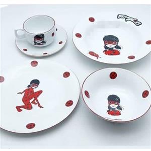 ست غذاخوری5تیکه سرامیکی دخترکفشدوزکی