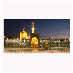 پرچم مخمل طرح حرم امام رضا (ع) کد 6831 سایز 140x300 سانتی متر