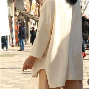 پارچه لنین نچرال ساده پارچه مانتویی شومیز و شلوار مانتو کرم