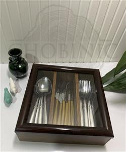 جا قاشقی سه خانه چوبی