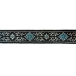 نوار یراق سنتی طرح لوزی فیروزه ای (نوار تزیینی مانتو - طول یک متر )