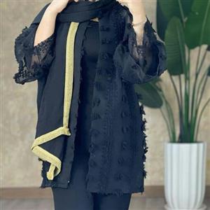 مانتو مدل دیبا جنس پارچه یاخما برجسته سایز بندی 36تا46