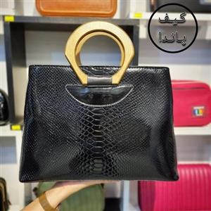 کیف ورنی دسته چوبی