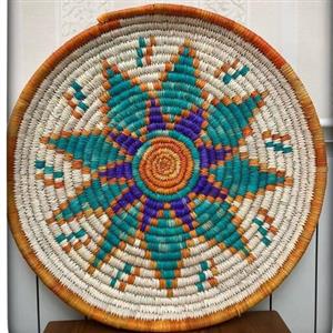 سینی حصیری رنگی طرحدارکد32