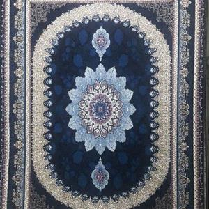 فرش ماشینی بی سی اف تراکم 700طرح گیتا رنگ سرمه ای 12 متری