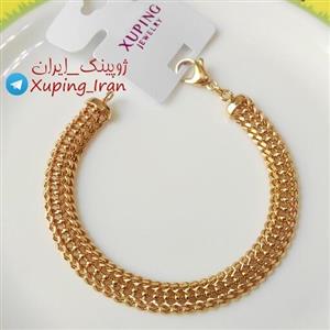 دستبند ژوپینگ پهن زنجیری طلایی Xuping طرح طلا