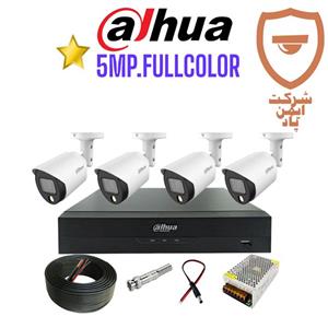 پک 4 عددی دوربین مداربسته 5 مگاپیکسل داهوا فول کالر مدل1509TP-LED