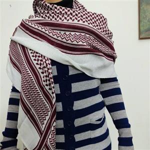 چفیه  زرشکی وسفید