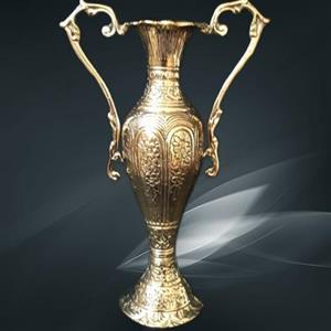 گلدان رومیزی سایز بزرگ برنجی دسته کاپی ب