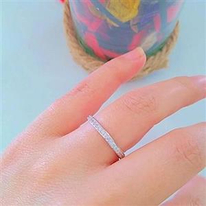 حلقه دورنگین نقره زنانه عیار 925با آبکاری طلا سفید