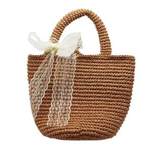 کیف  بافتنی تابستانی رنگ مشکی رافیا