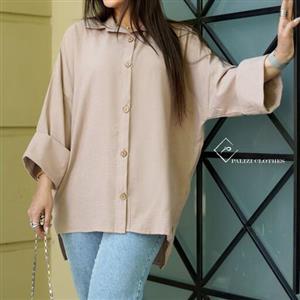 شومیز مانتویی استین پاکتی جنس لنین زارا خنک سایز36تا44قد جلوی کار 78پشت کار82 کیفیت دوخت و برش تضمینی