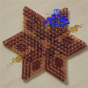 رومیزی ستاره کریستالی قهوه ای