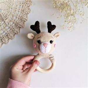 جغجغه دستبافت نوزاد گوزن مناسب سیمسونی