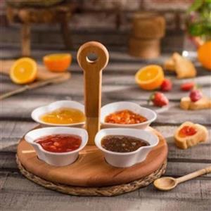 اردو خوری و رولت خوری  اردوخوری 4 پیاله سرامیکی استنددار مدل قلب RIVER ریور کد 5947 