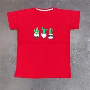 تیشرت نخ پنبه قواره دار  زنانه یقه گرد طرحدار فری سایز 36 تا 44