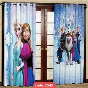 پرده پانچی اتاق کودک مدل السا و آنا Frozen کد S-1145
