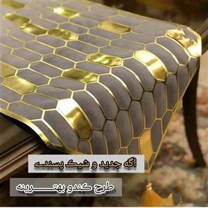 رانر و رومیزی  زیبا شیک جنس مخمل پشت نمد دار ضخیم و با کیفیت و چرم طلایی و نقره ای
