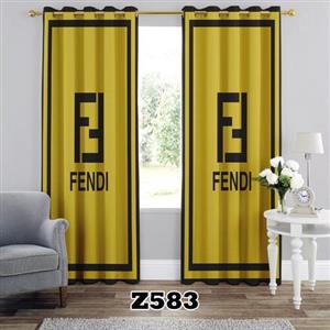 پرده چاپی طرح فندی (FENDI) کد Z583 تک قواره ارتفاع 300 عرض 140 سانت