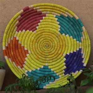 سینی حصیری رنگی طرحدار کد34