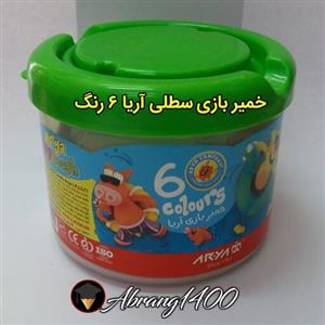 خمیر بازی سطلی آریا 6 رنگ با وسایل