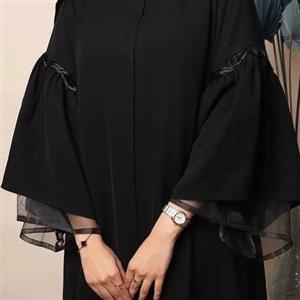 مانتو عبا مجلسی جنس کرپ حریر و یا کرپ الیزه و آستین حریر