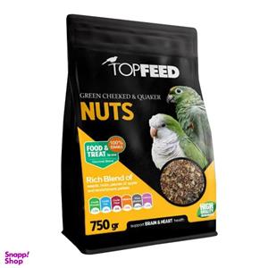 غذای پرندگان تاپ فید مدل طوطی گرینچیک و کواکر کد 01Nuts وزن 750 گرم