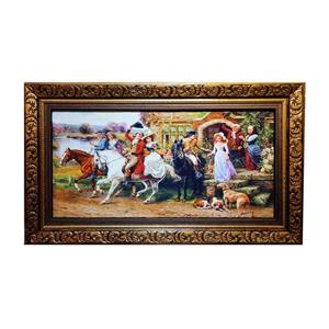 تابلو فرش ماشینی مدل بدرقه عروس