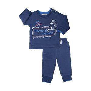 ست تی شرت و شلوار نوزادی ادمک مدل مانستر کد 117032 رنگ سرمه ای 