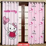 پرده پانچی اتاق کودک مدل Hello kitty کد S-1168