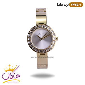 ساعت زنانه ال دی ای طلایی نگین مربعی 2325/1| لویجی د آنا LDA