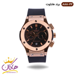 ساعت هابلوت کرنوگراف بند مشکی قاب رزگلد | کد Hublot 888/22