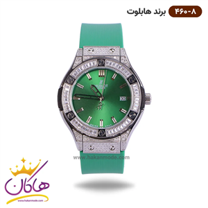 ساعت هابلوت کرنوگراف سبز تمام نگین صفحه سبز | کد Hublot 460/8