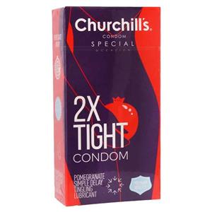 کاندوم خاردار تحریک و تنگ کننده تاخیری 12 عددی چرچیلز Churchill’s 2x Tight