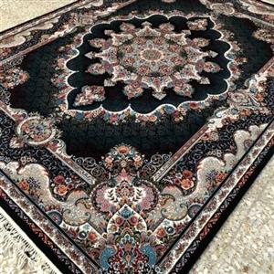 فرش 700 شانه اصل 9 متری نقشه نیلی سرمه ای تراکم 2550