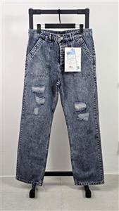 شلوار بگ استایل آبی روشن و زاپدار