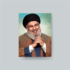 قاب عکس چهره سید حسن نصرالله ـ شاسی 10x15