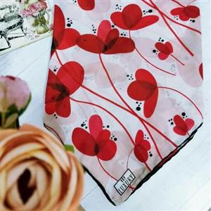 روسری دخترانه نخی قواره 110 دور دست دوز