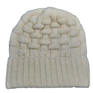 کلاه پشمی سفید مرینوس (پشم گوسفندی)
