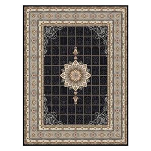 فرش ماشینی شیخ صفی کلکسیون دیاموند رنگ سرمه ای کد ۷۰۰۰