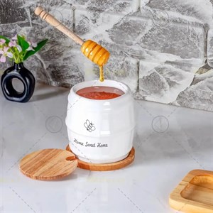 عسل خوری کرواتی  طرح زنبور سرامیکی مارک باریز ظرف عسل سرامیکی رنگی تک عددی