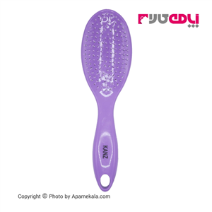 برس مو پلاستیکی KANZ مدل قایقی رنگ بنفش وزن 80 گرم